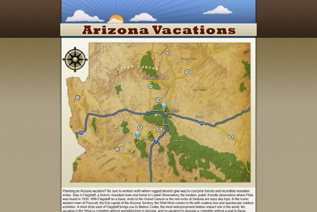 Arizona Vacations Map